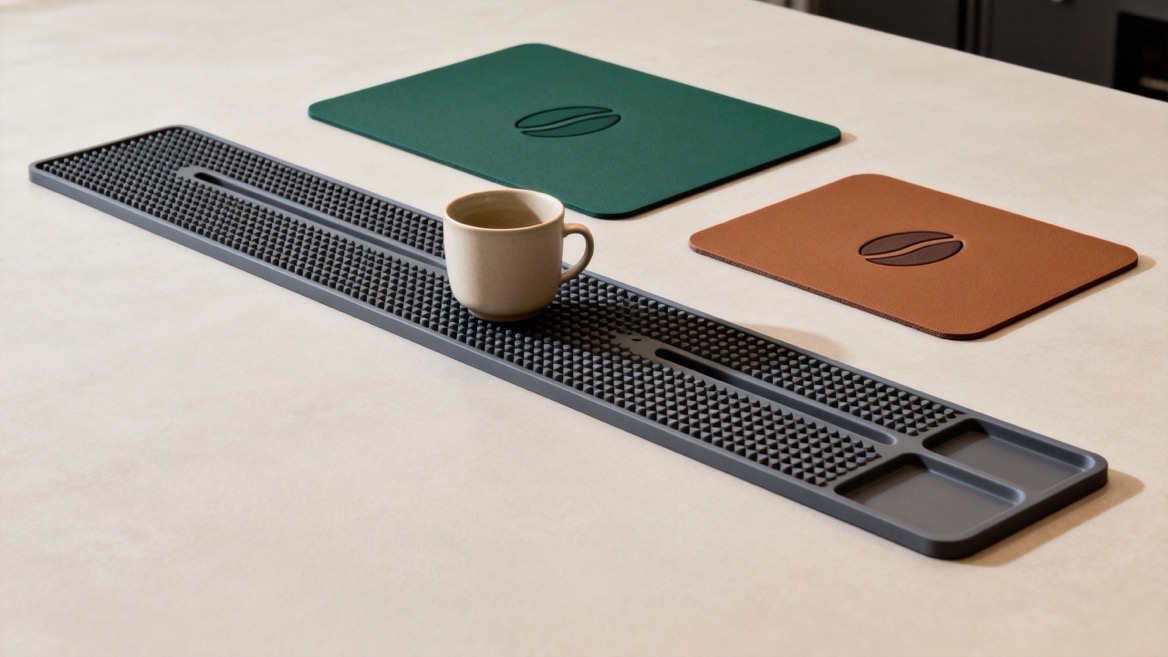 Custom PVC Coffee Bar Mat Design Details