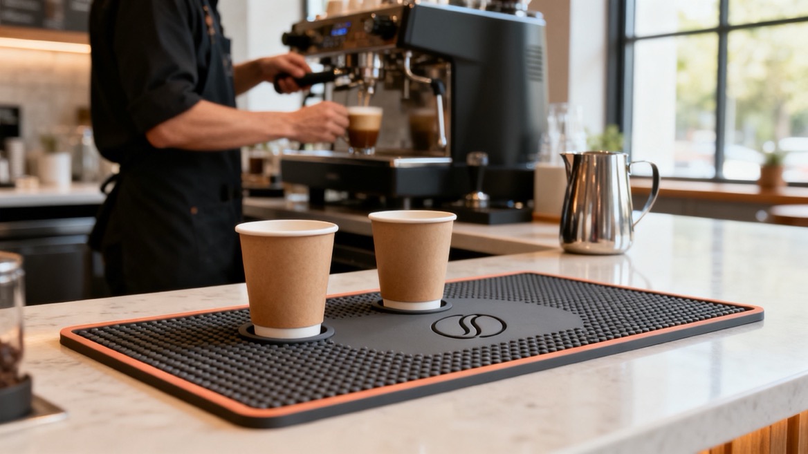 Custom Coffee Bar Mat In Café.jpg