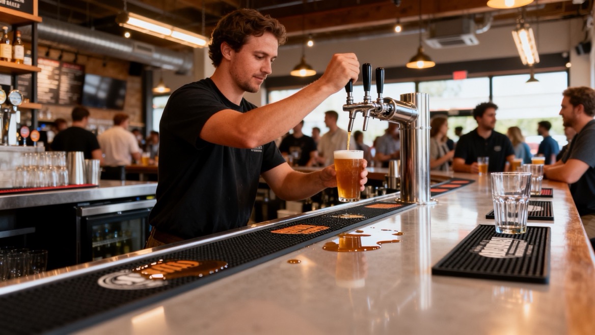 Taproom Bar Mats During Peak Service.jpg