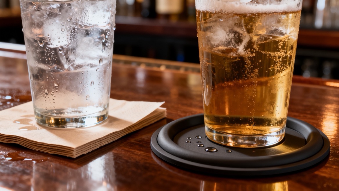 PVC And Paper Beer Coaster Condensation Comparison.jpg